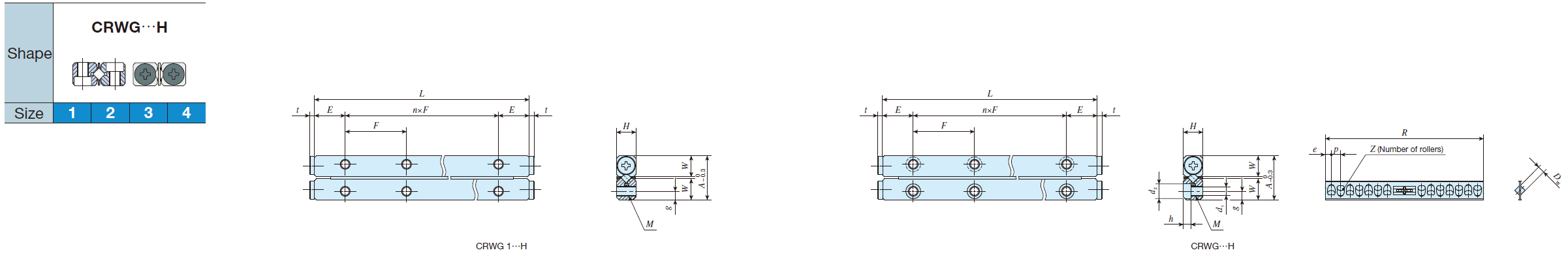 IKO CRWG 4-200H Anti-Creep Cage Crossed Roller Way H