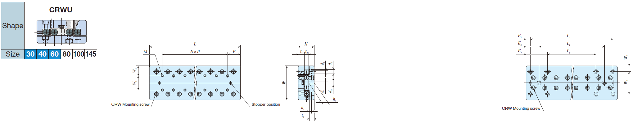 IKO CRWU 40- 80 Crossed Roller Way Unit