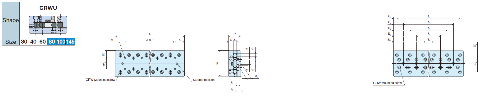 IKO CRWU 80-205 Crossed Roller Way Unit