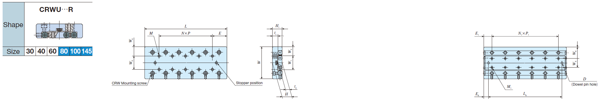 IKO CRWU 80-125R Crossed Roller Way Unit