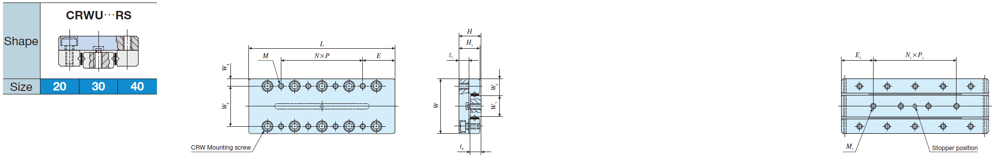 IKO CRWU 40-130RS Crossed Roller Way Unit