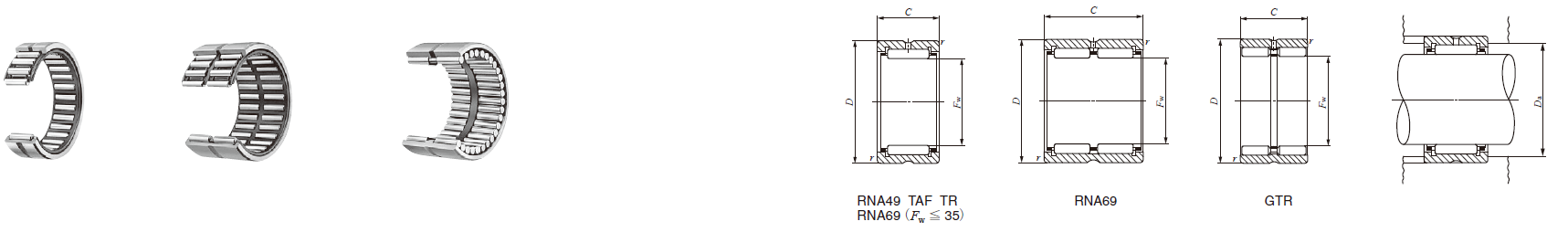 IKO RNA 4906,RNA 6906 MACHINED TYPE NEEDLE ROLLER BEARINGS