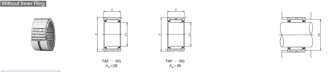 IKO TAF 253320/SG,TAF 253316/SG C-LUBE MACHINED TYPE NEEDLE ROLLER BEARINGS