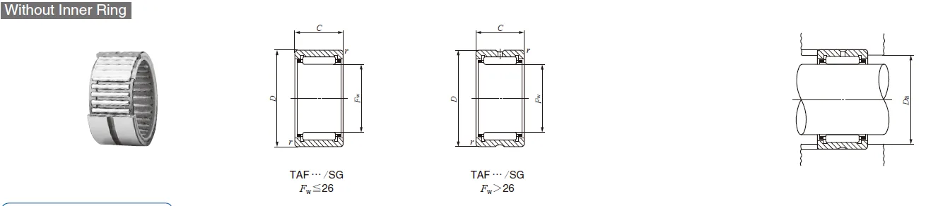 IKO TAF 142216/SG,TAF 142220/SG C-LUBE MACHINED TYPE NEEDLE ROLLER BEARINGS