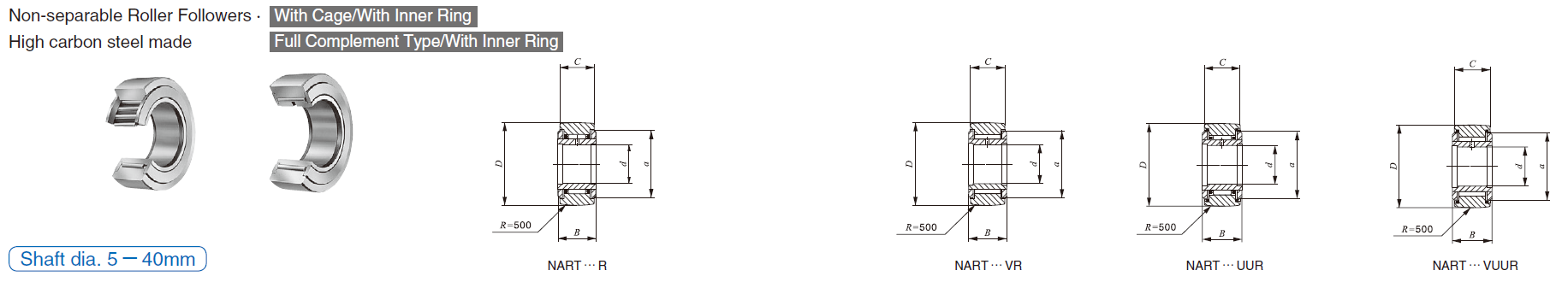 IKO NART 12 R,NART 12 VR ROLLER FOLLOWERS