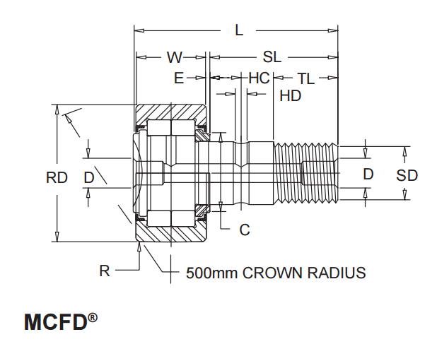 MCGILL MCFD-62,MCFD-72 METRIC CAMROL BEARINGS MCFD SERIES