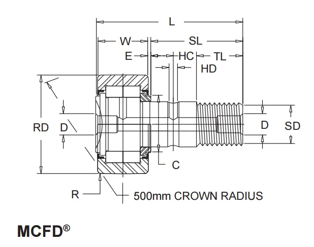 MCGILL MCFD-80,MCFD-90 METRIC CAMROL BEARINGS MCFD SERIES MCGILL MCFD-80,MCFD-90 METRIC CAMROL BEARINGS MCFD SERIES