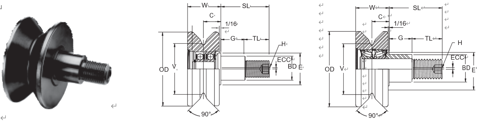 MCGILL PCFE-2 1/2,PCFE-2 3/4 TRAKROL BEARINGS ECCENTRIC SERIES