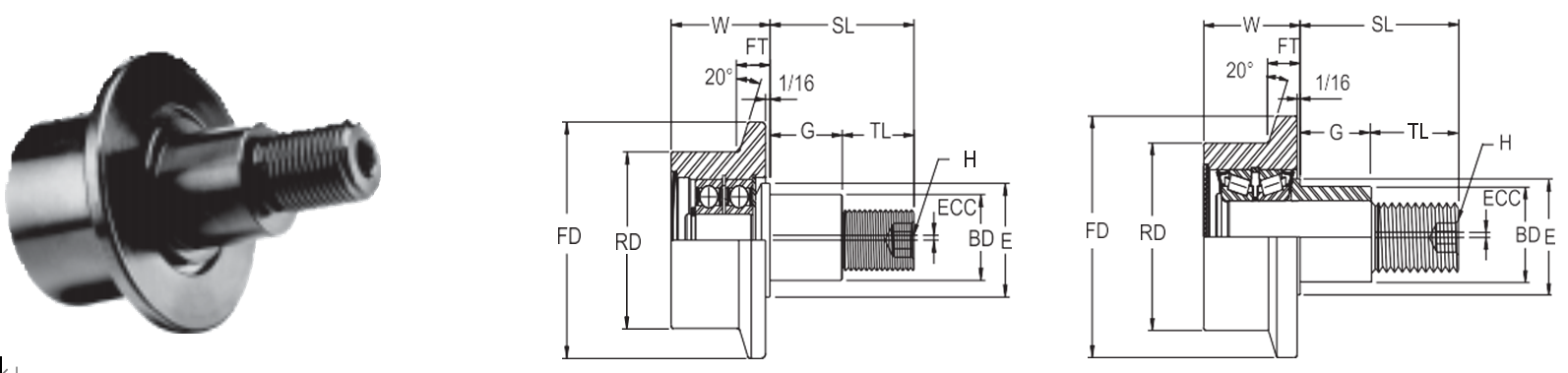 MCGILL PCFE-2 1/2,PCFE-2 3/4 TRAKROL BEARINGS ECCENTRIC SERIES