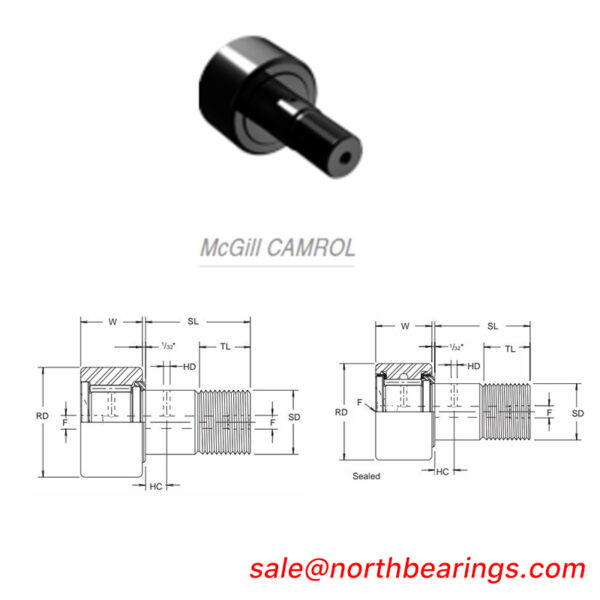 MCGILL BCYR-3/4-S,BCYR-7/8-S CAMROL CAM FOLLOWER BEARINGS BCYR-S SERIES BUSHING TYPE