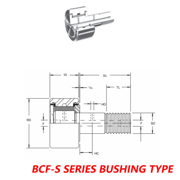 MCGILL BCF-4-S BEARINGS , CAMROL® CAM FOLLOWER BEARINGS