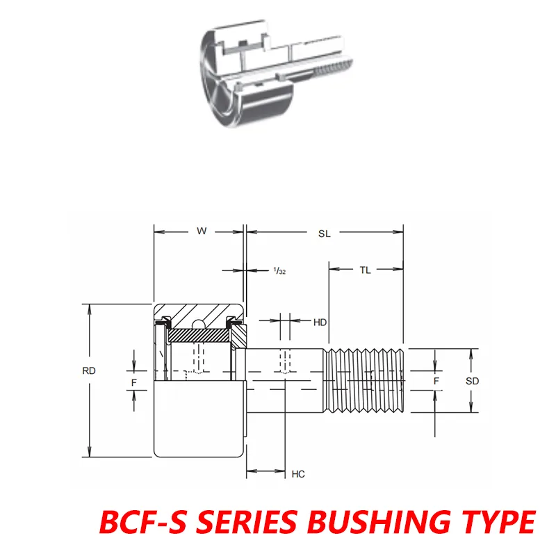 CAMAROL® Cam Follwoers Bearings BCF-S SERIES BUSHING TYPE