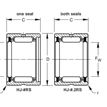 TIMKEN -Torrington HJ-486028.2RS with seals, Needle Roller bearing,Cylindrical Roller Radial Bearings-HJ-2RS Series  76,200 X 95,250 X 44,45 (mm)